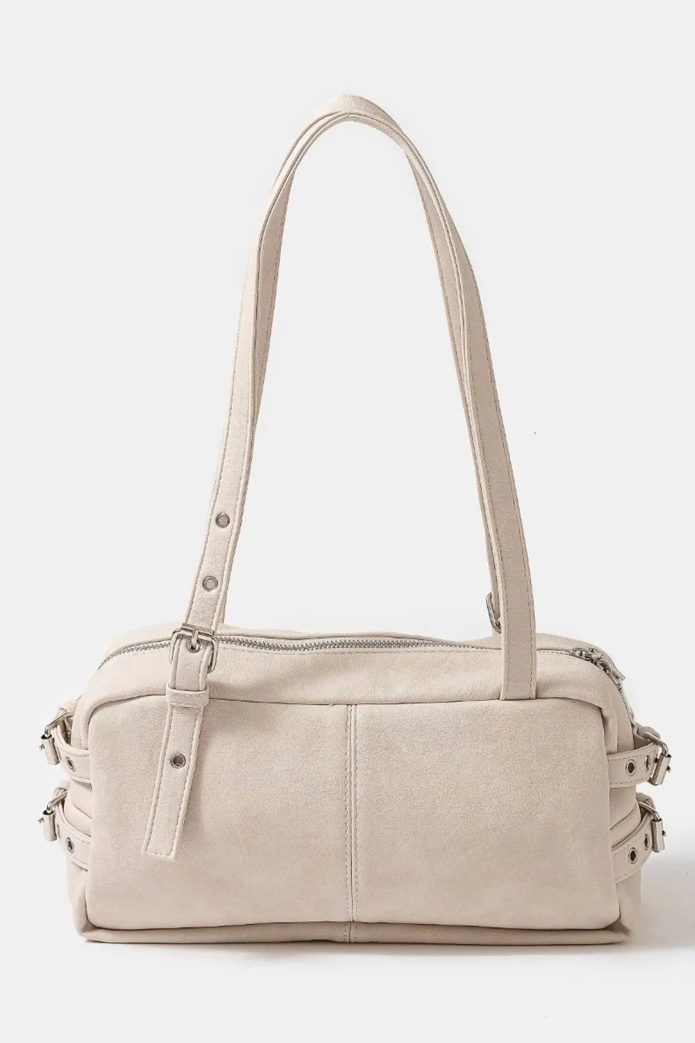 Multi Grommet Belt Strap Rustic Rectangular Hand Bag | Lily Bloom