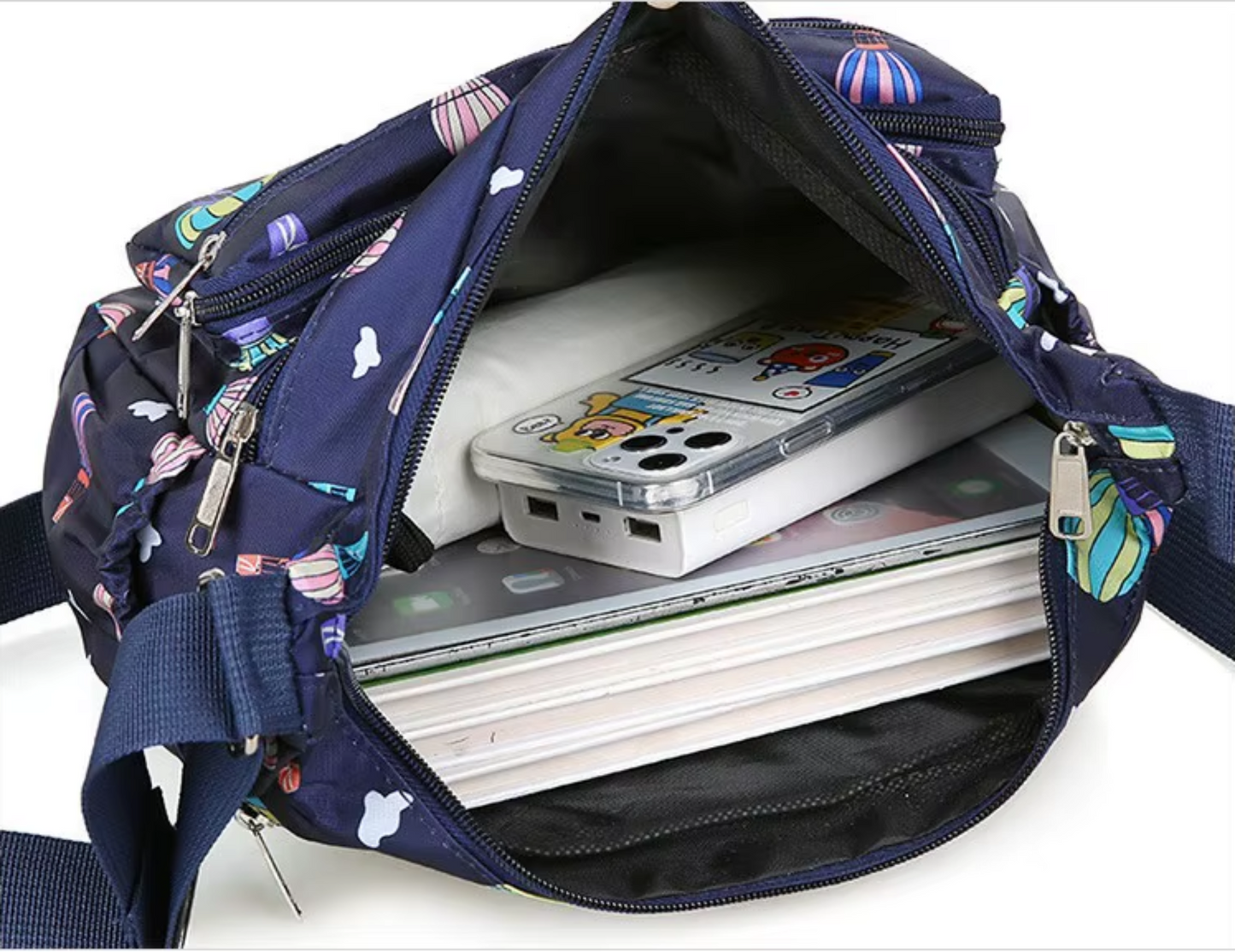 Nylon Flower Dumpling Type Shoulder Crossbody Bag - Lily Bloom