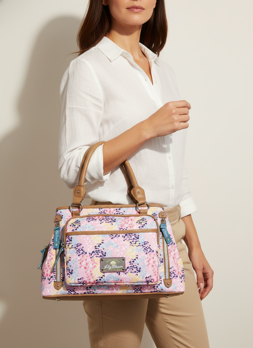 Optic Dot Blush Purse Bag - Lily Bloom