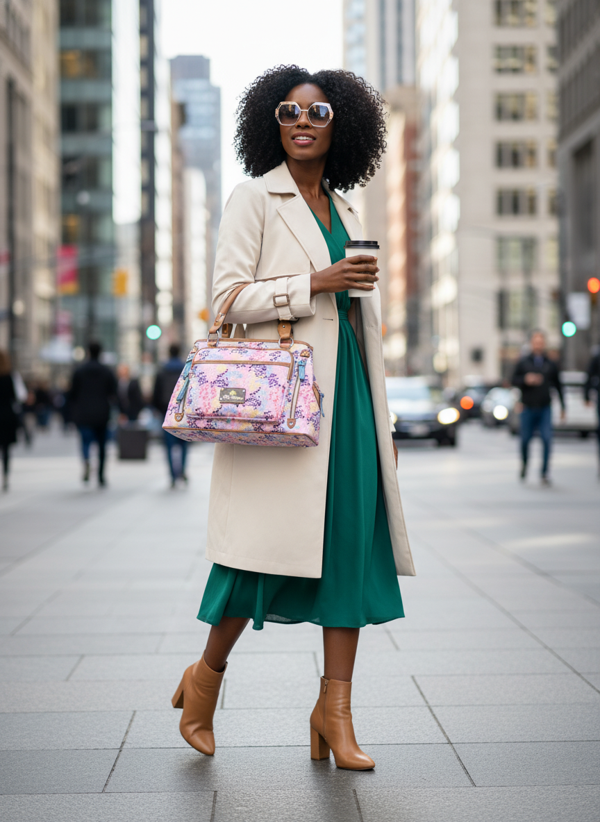 Optic Dot Blush Purse Bag - Lily Bloom