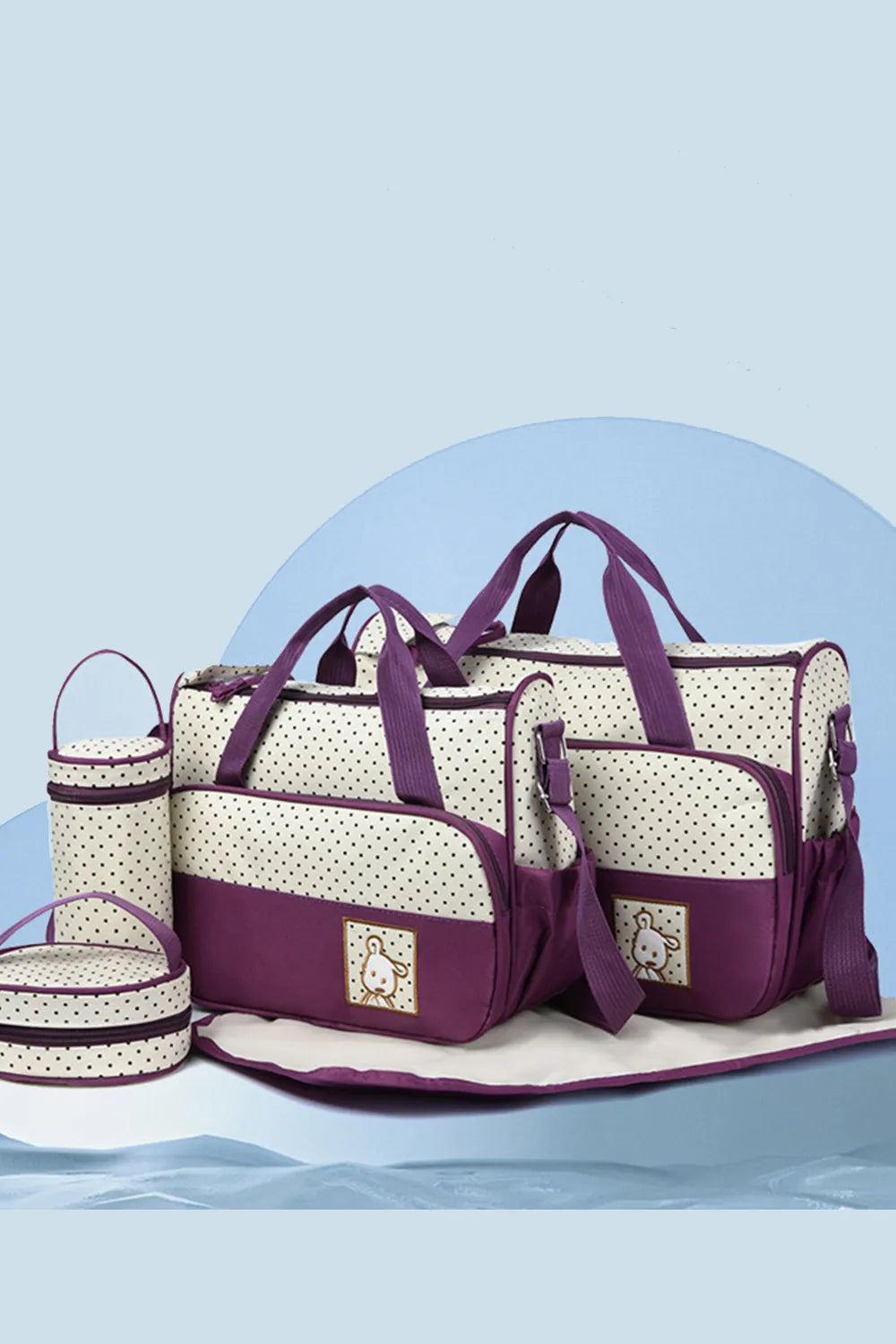 Oxford Cloth Contrast 4 Piece Bag Set | Lily Bloom