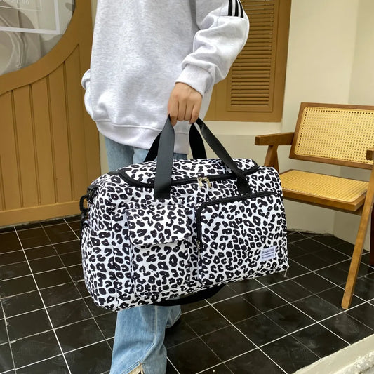 Oxford Cloth Animal Print Travel Bag | Lily Bloom