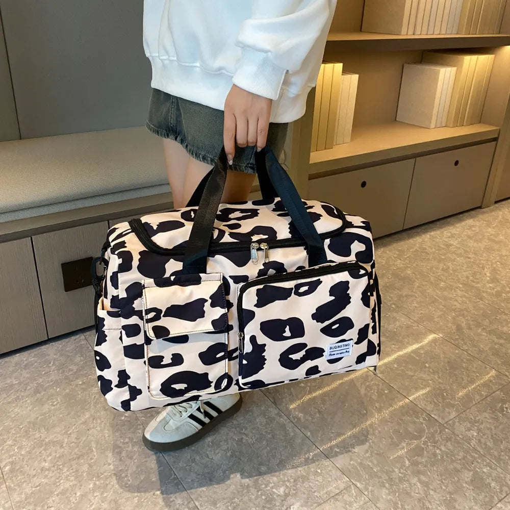 Oxford Cloth Animal Print Travel Bag | Lily Bloom