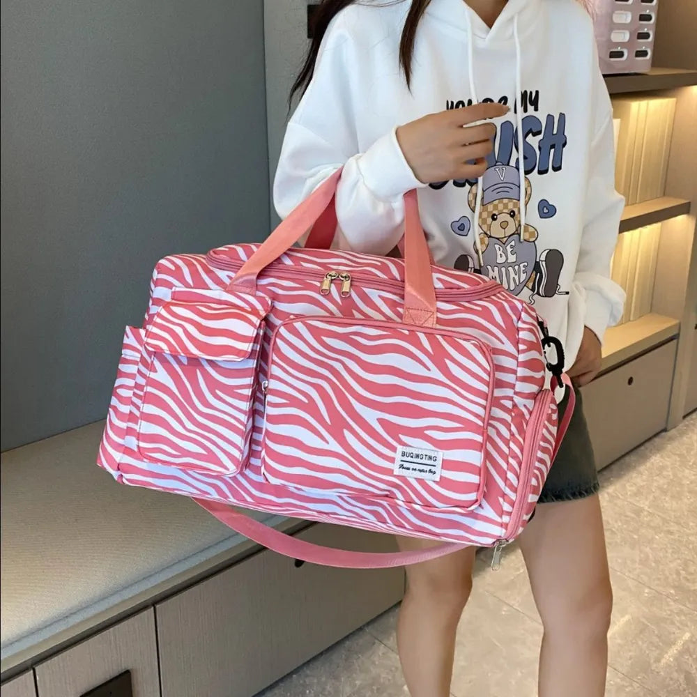 Oxford Cloth Animal Print Travel Bag | Lily Bloom