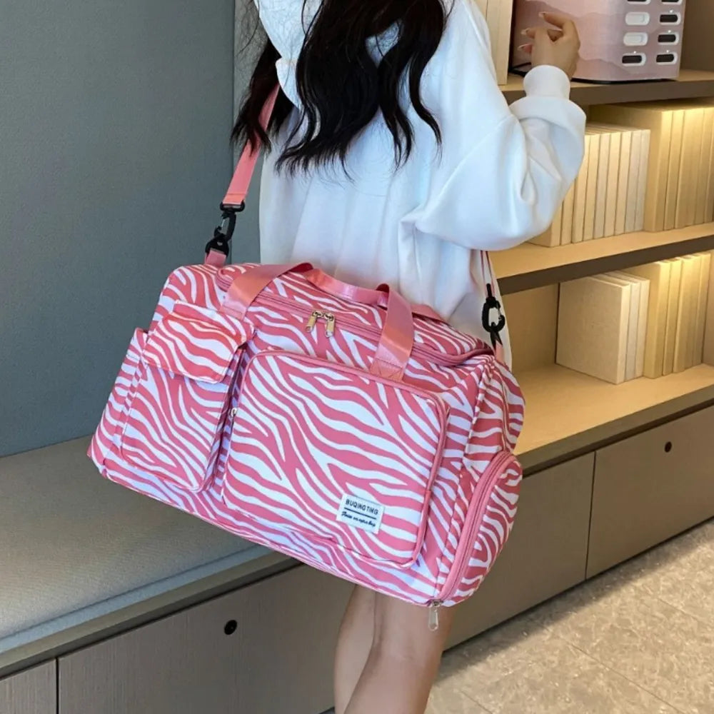 Oxford Cloth Animal Print Travel Bag | Lily Bloom