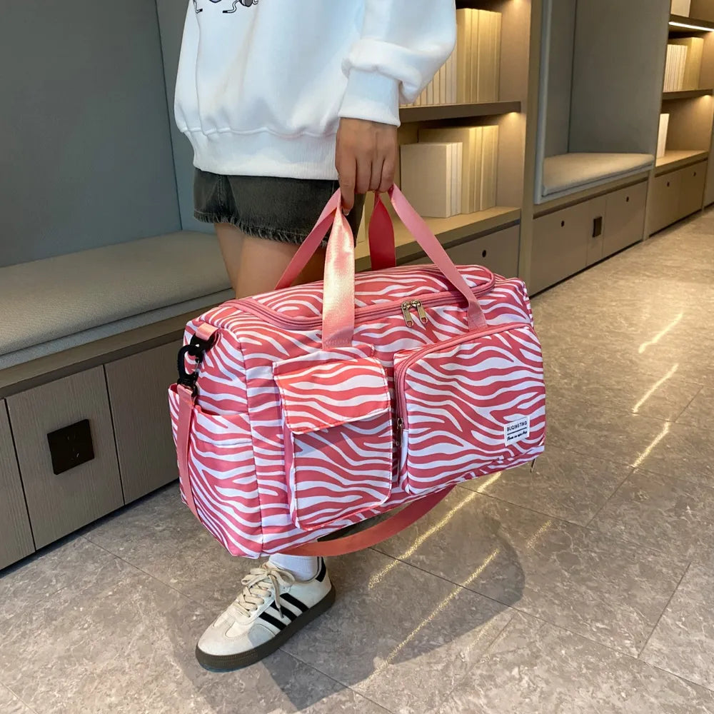 Oxford Cloth Animal Print Travel Bag | Lily Bloom