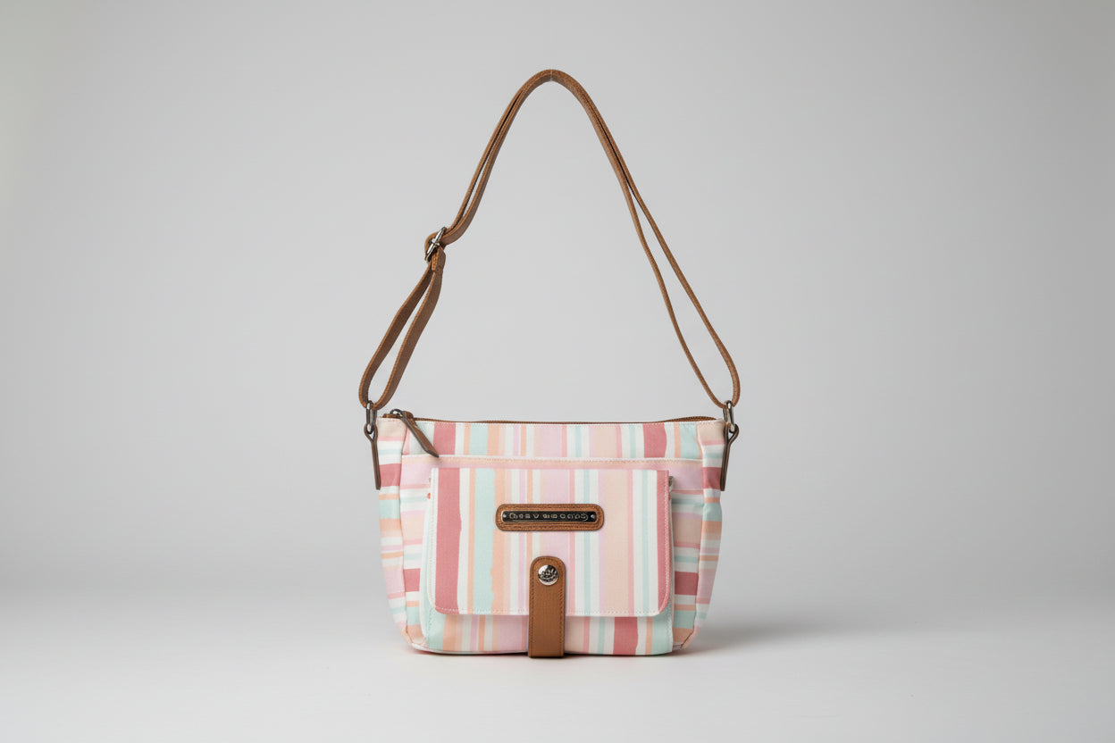 Pastel Stripe Crossbody Bag