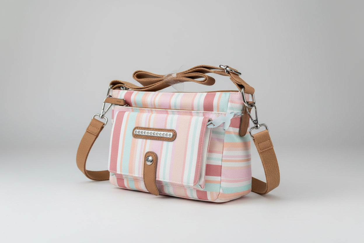 Pastel Stripe Crossbody Bag