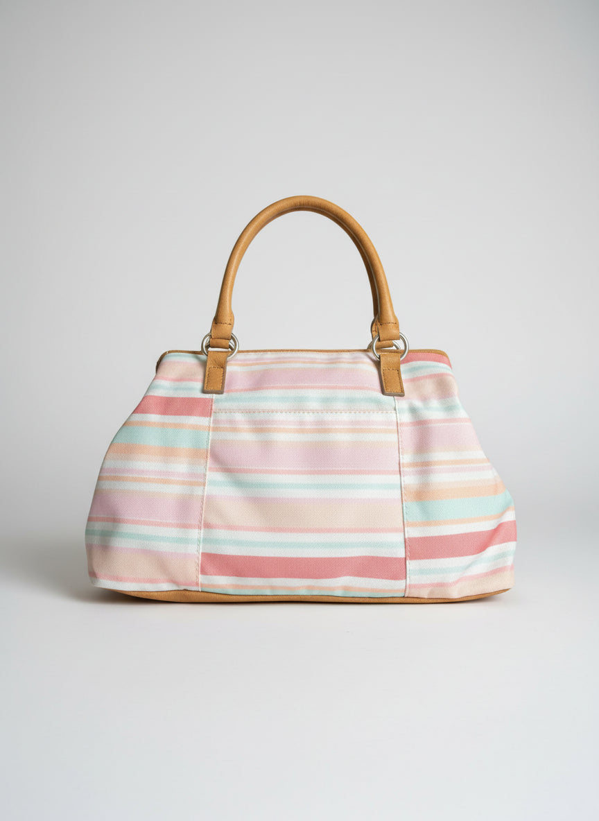 Pastel Stripe Multi Pocket Purse