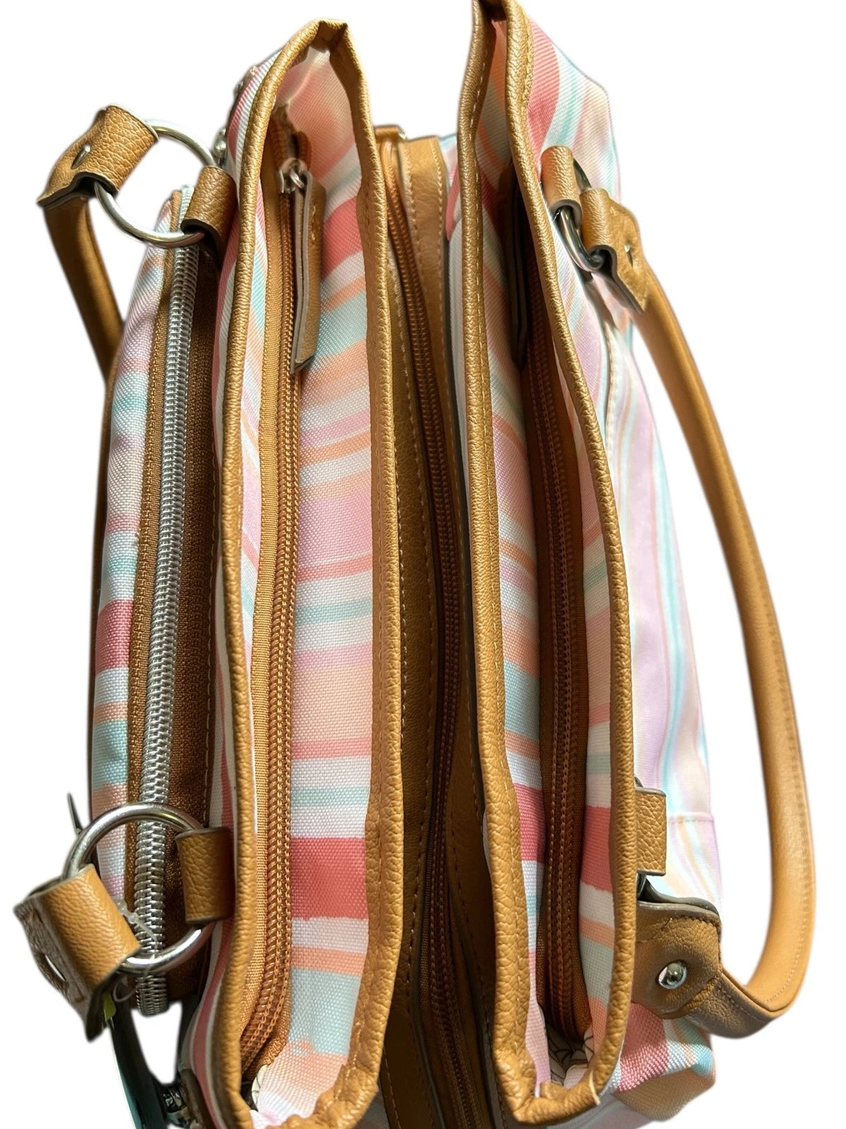 Pastel Stripe Multi Pocket Purse