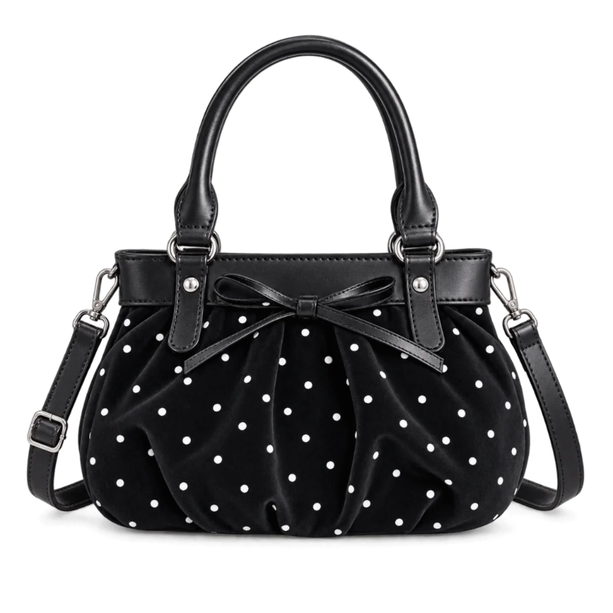 Polka Dot Bow Vegan Leather Crossbody