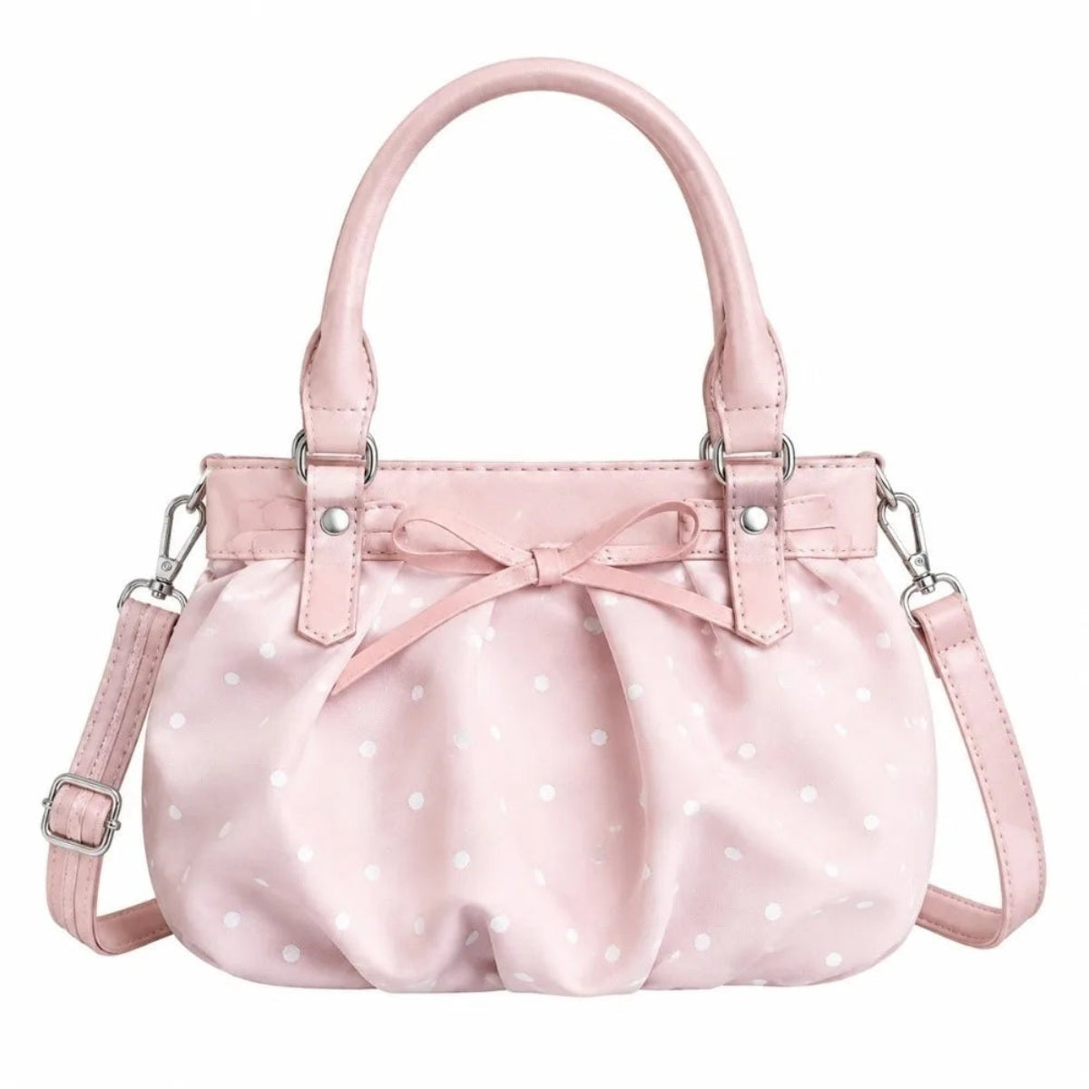 Polka Dot Bow Vegan Leather Crossbody