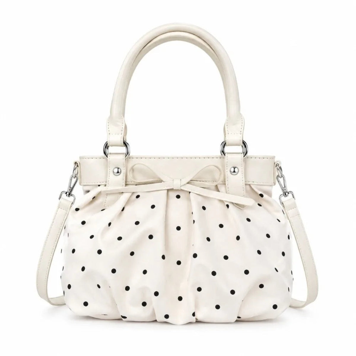 Polka Dot Bow Vegan Leather Crossbody