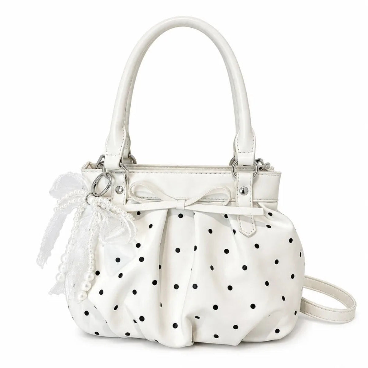 Polka Dot Bow Vegan Leather Crossbody