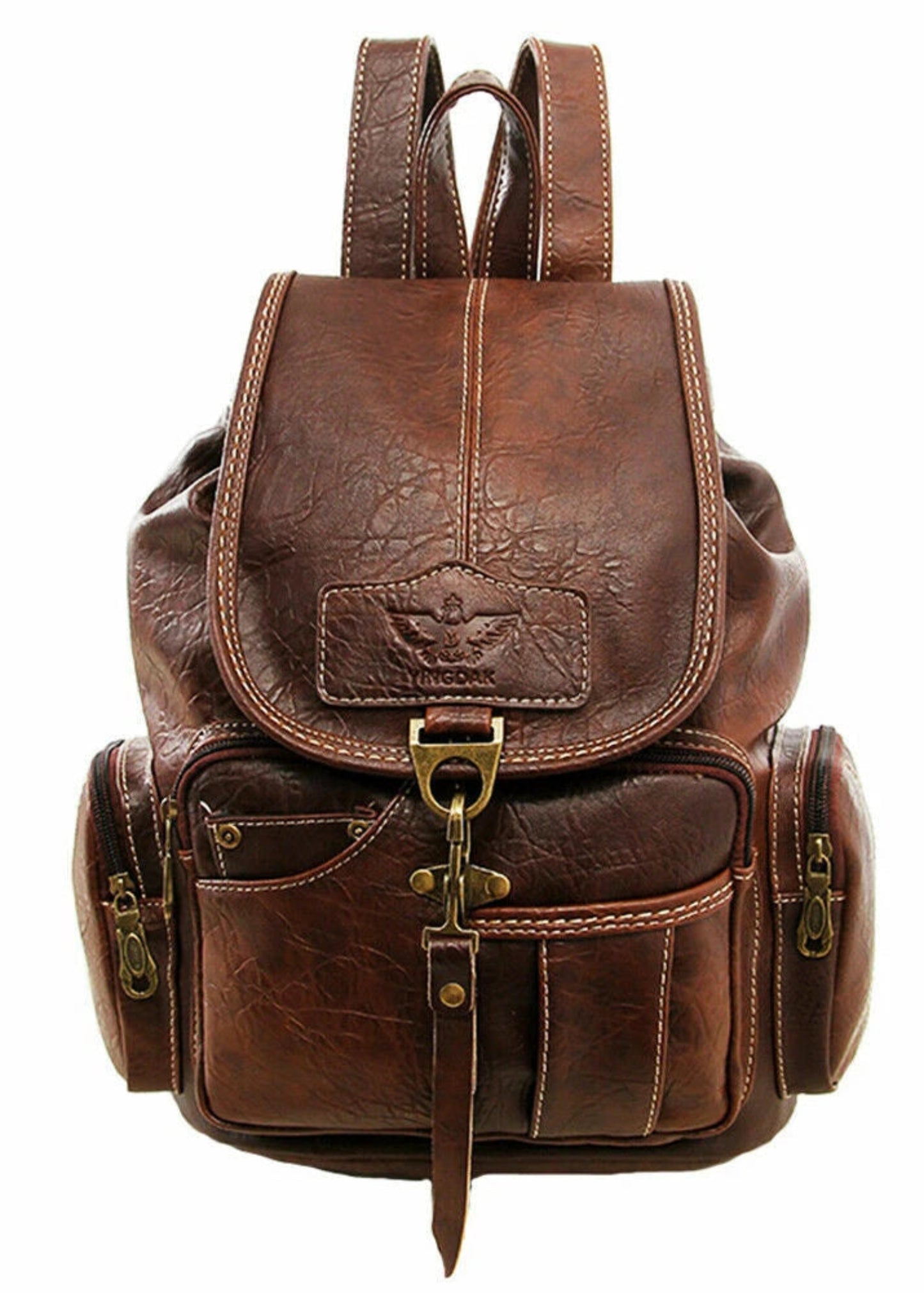 Premium Vegan Leather Backpack Satchel Rucksack Travel Shoulder Bag