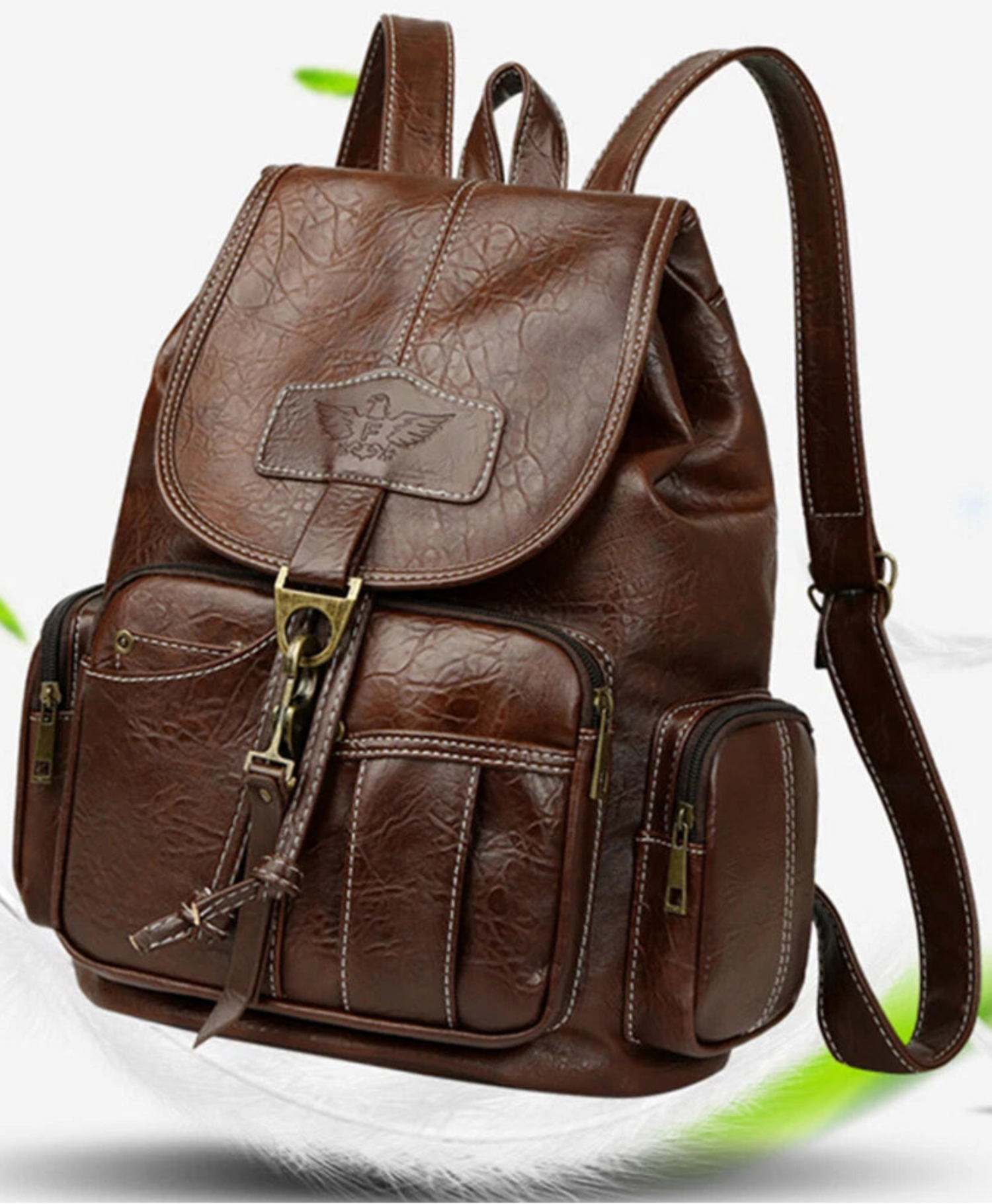 Premium Vegan Leather Backpack Satchel Rucksack Travel Shoulder Bag
