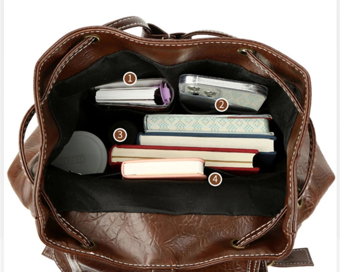 Premium Vegan Leather Backpack Satchel Rucksack Travel Shoulder Bag