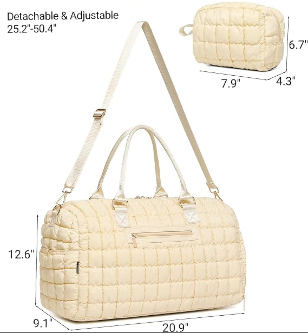 Puffer Quilted Weekender Duffle Bag