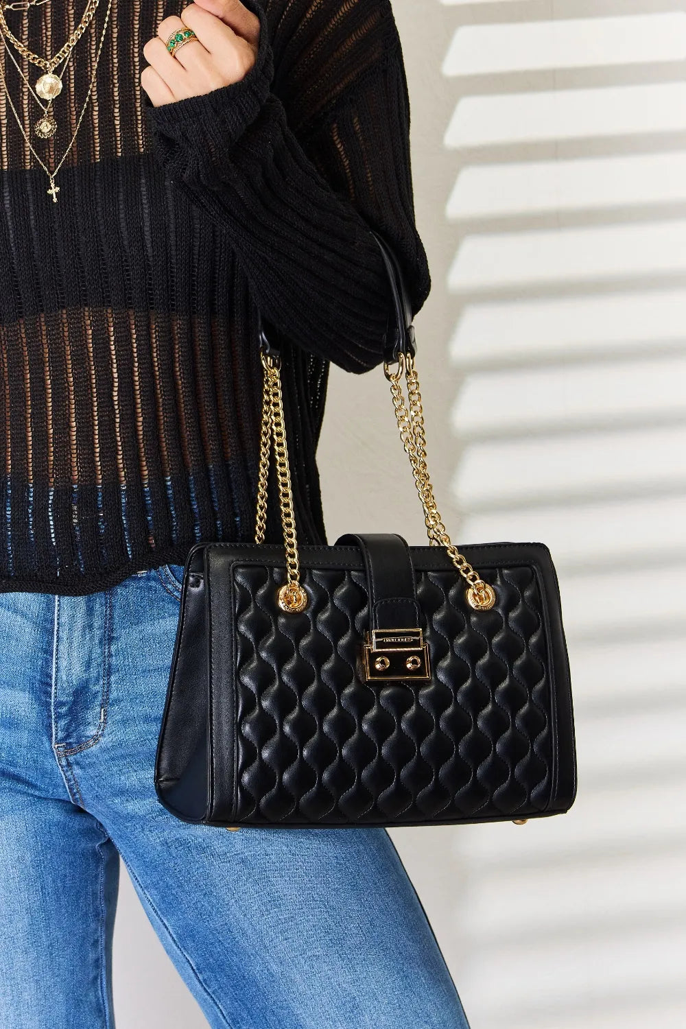 Quilted Vegan Leather Handbag | Lily Bloom