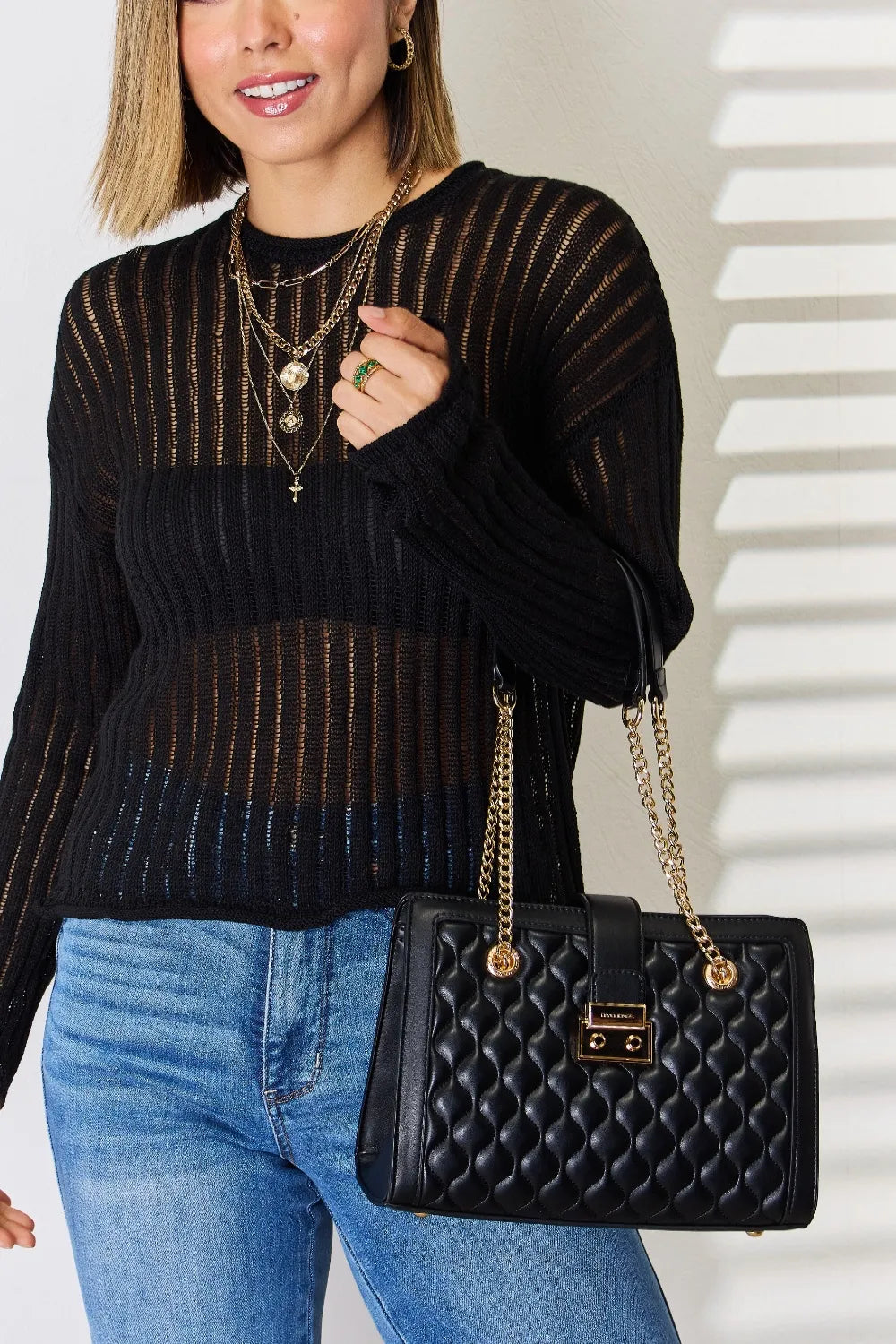 Quilted Vegan Leather Handbag | Lily Bloom