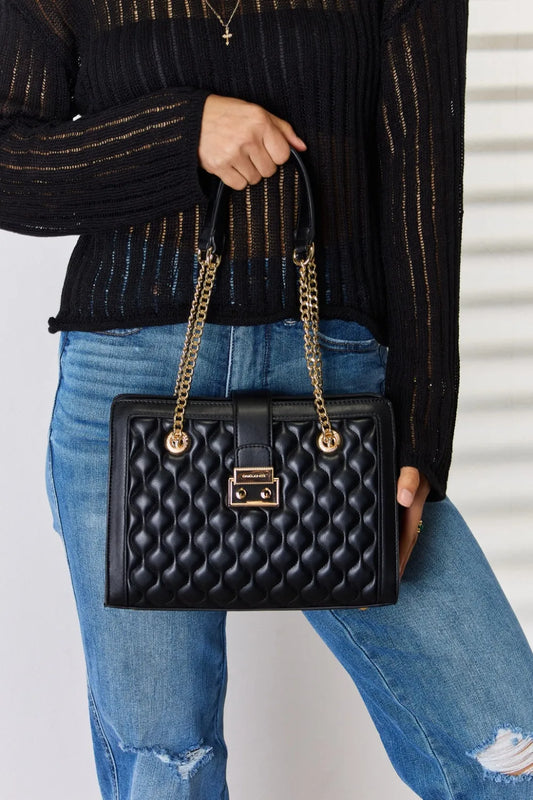 Quilted Vegan Leather Handbag | Lily Bloom