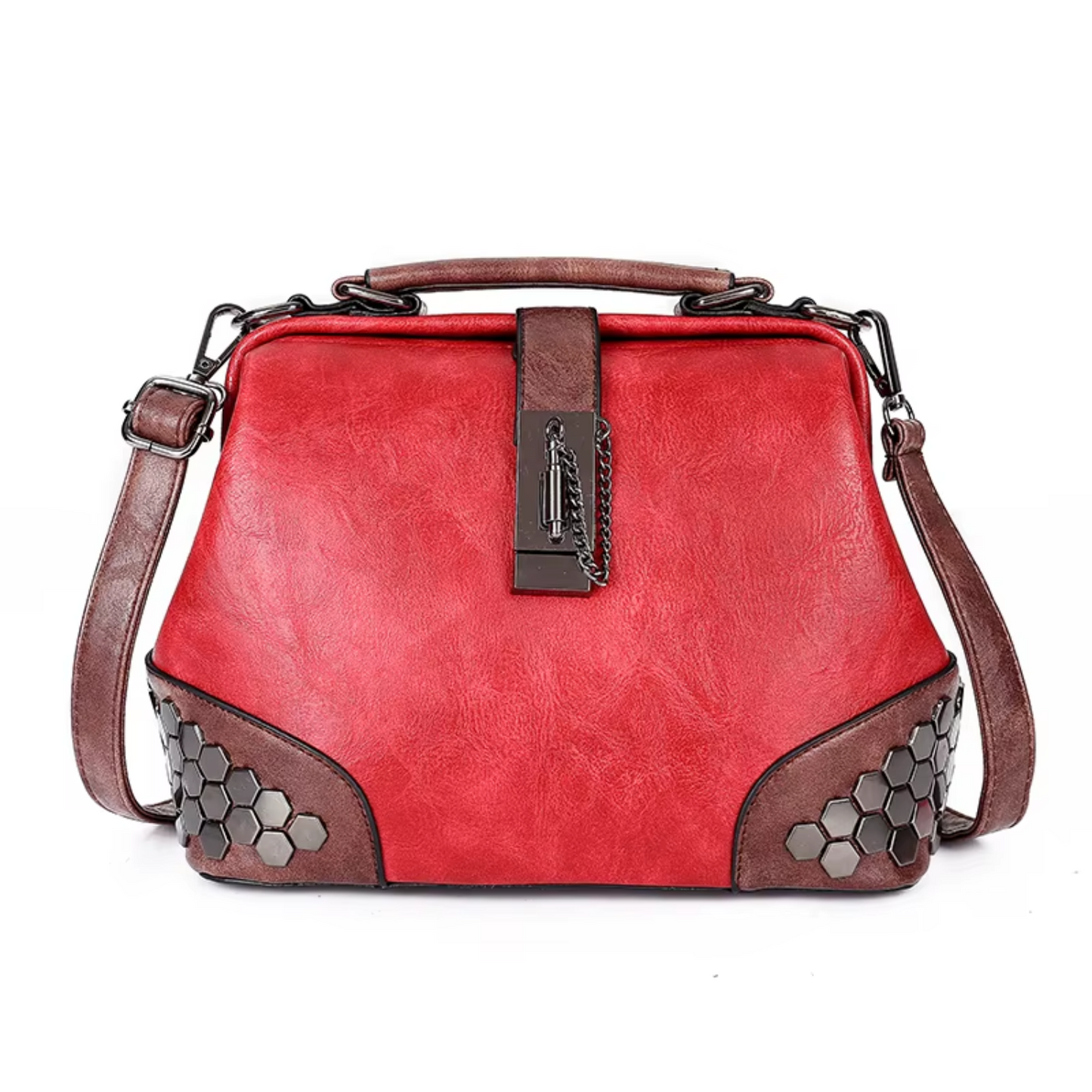 Rivets Leather Cross-body Shoulder Bag
