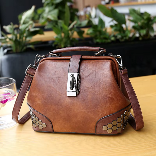 Rivets Leather Cross-body Shoulder Bag