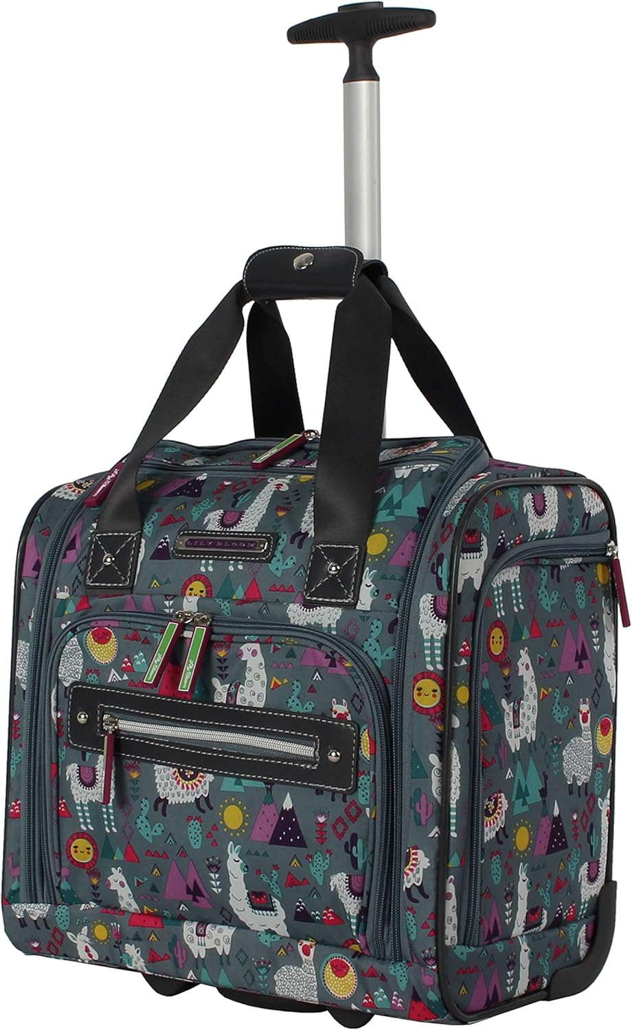 Designer 15 Inch Carry On Travel Luggage Lightweight Rolling Suitcase Bag - Lily Bloom