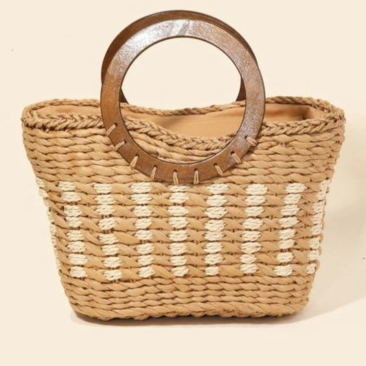Braided Round Handle Tote Bag | Lily Bloom