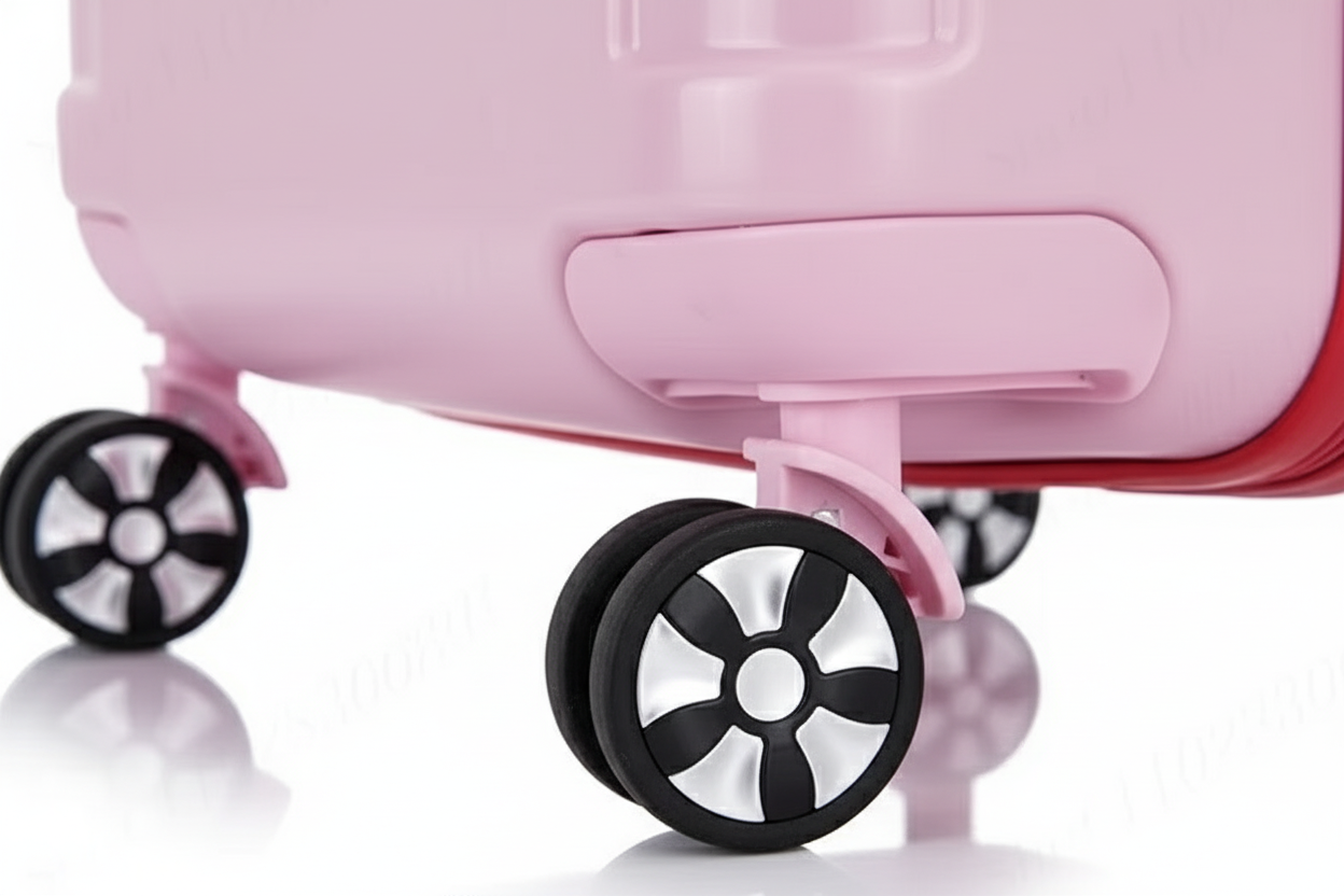 Round Travel Suitcase Trolley with Wheels & Matching Shoulder Bag Set