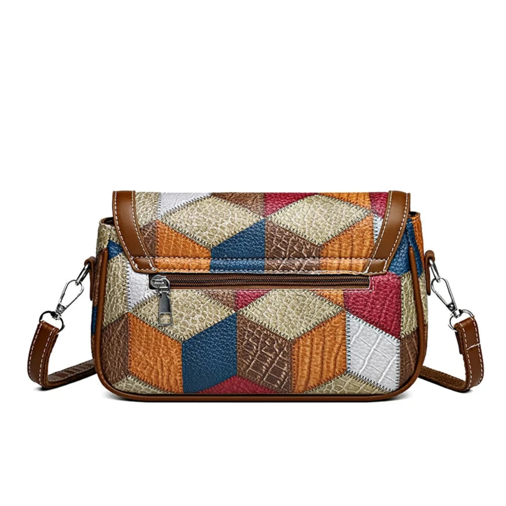 Messenger Bag Splicing Wide Shoulder Strap Crossbody Bag - Lily Bloom Store