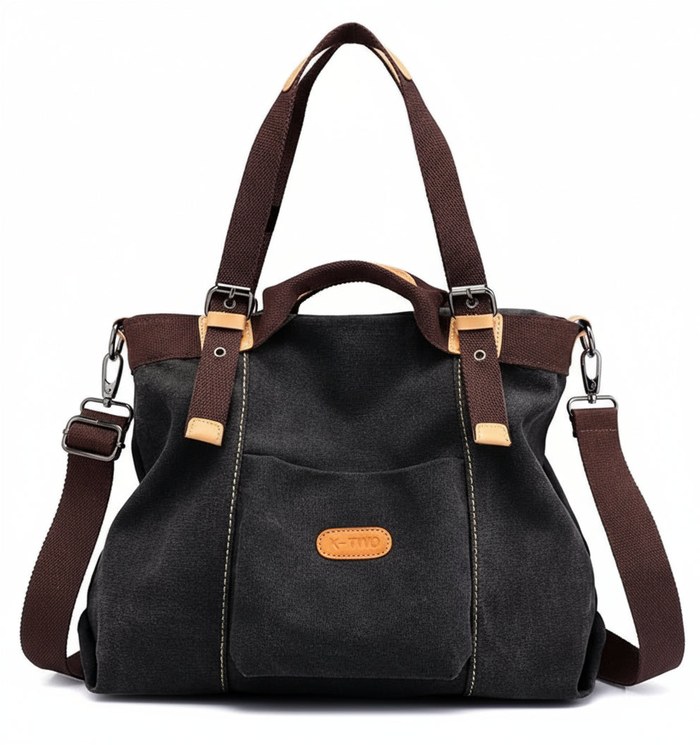 Women Shoulder Hobo Canvas Top Handle Tote Crossbody Handbag - Lily Bloom