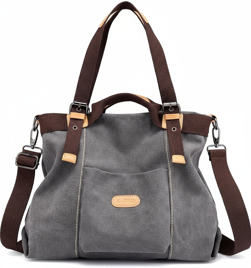 Women Shoulder Hobo Canvas Top Handle Tote Crossbody Handbag - Lily Bloom