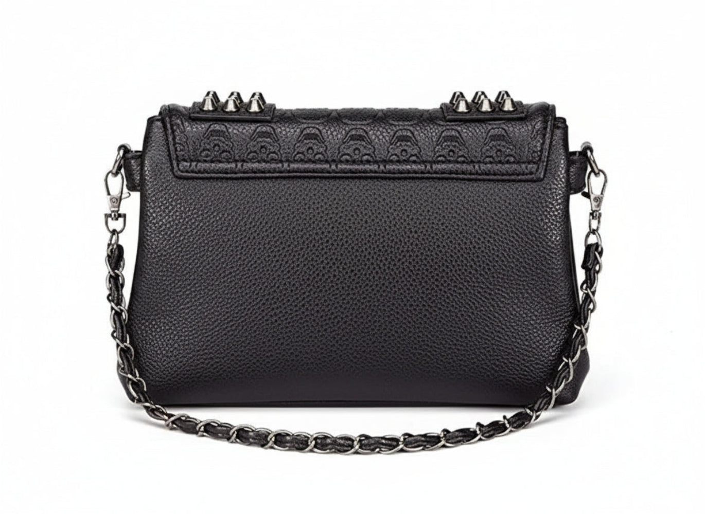 Leather Messenger Skull Rivets Shoulder Punk Cross - body Bag - Lily Bloom