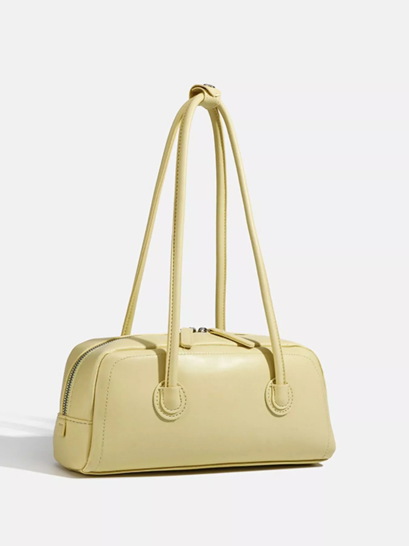 Solid Color Leather Shoulder Bag