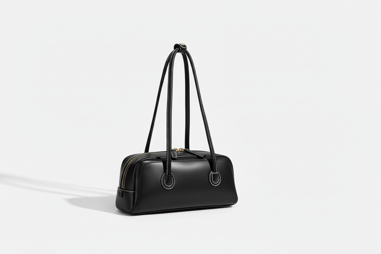 Solid Color Leather Shoulder Bag