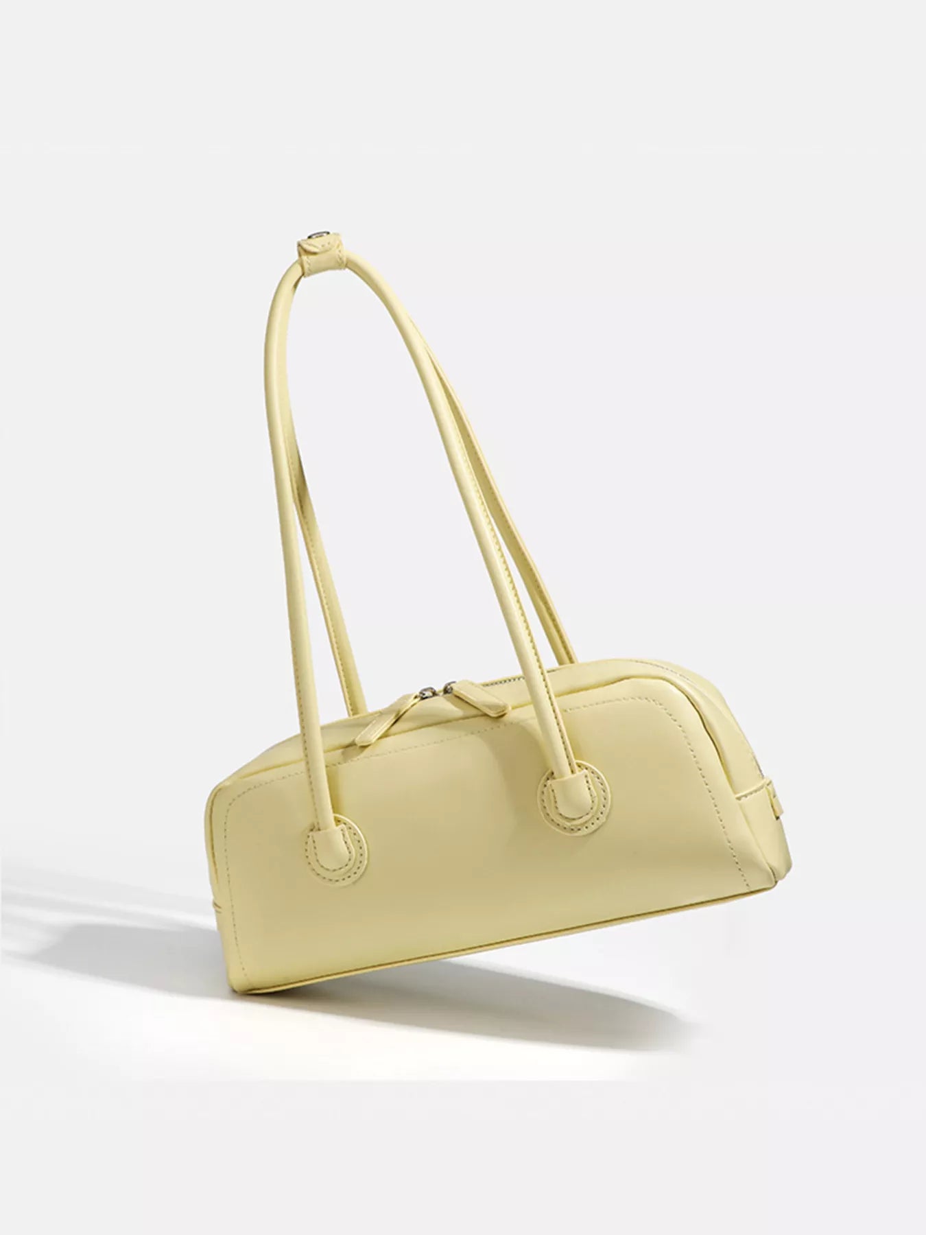 Solid Color Leather Shoulder Bag