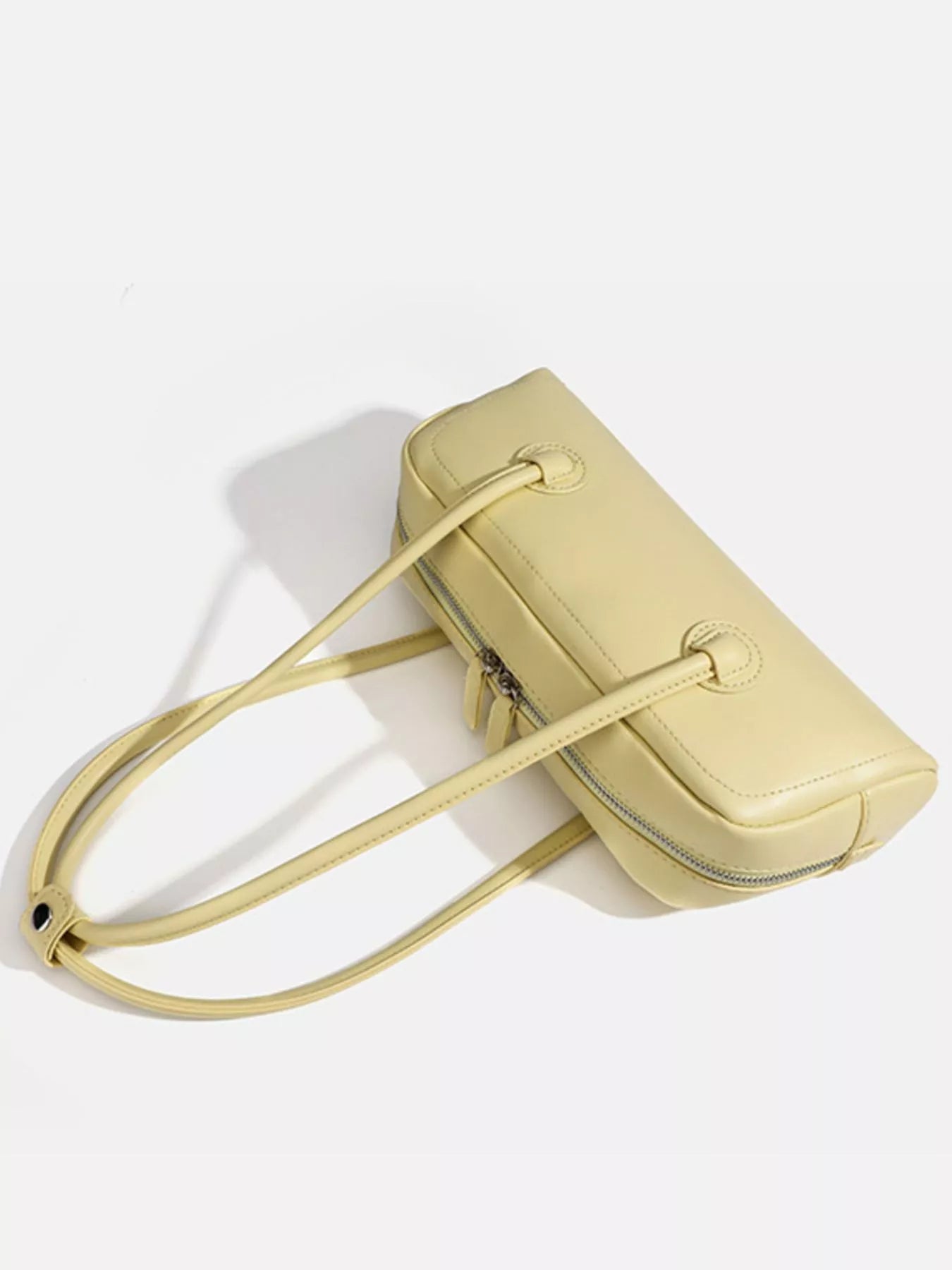 Solid Color Leather Shoulder Bag