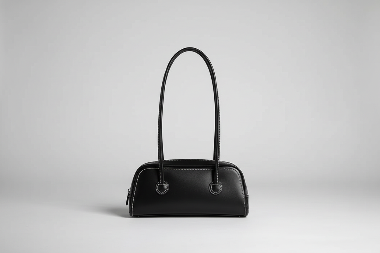 Solid Color Leather Shoulder Bag