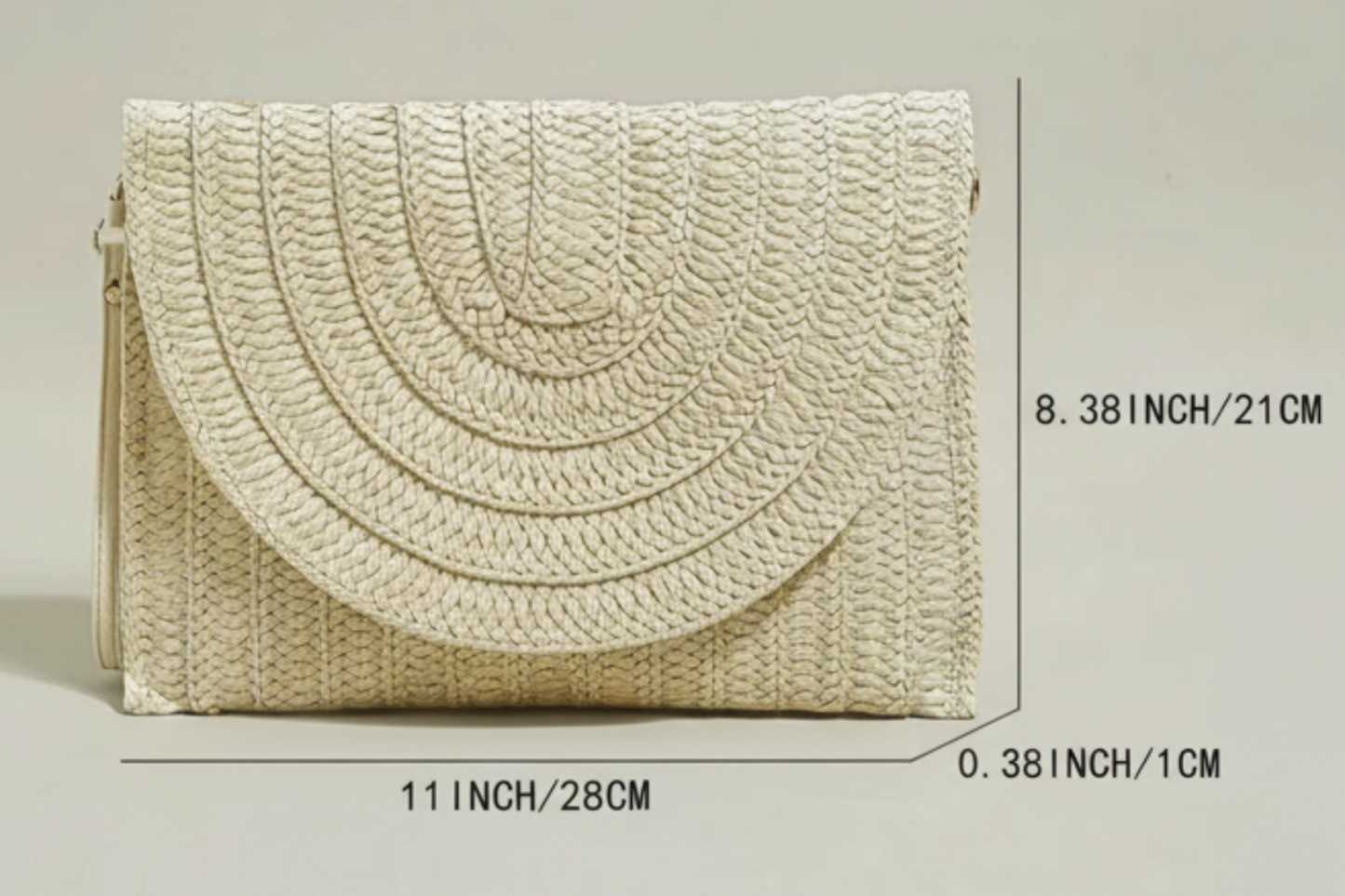 Stitch Detailed Straw Crossbody Bag