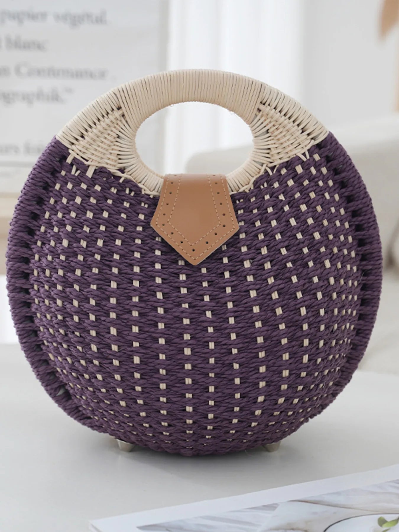 Straw Braided Round Handbag | Lily Bloom