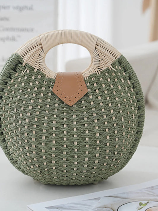 Straw Braided Round Handbag | Lily Bloom