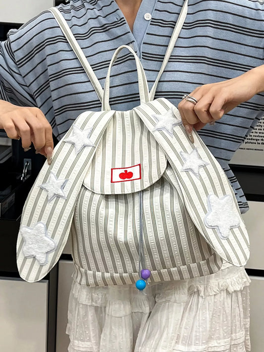 Striped Star Bunny Ear Backpack