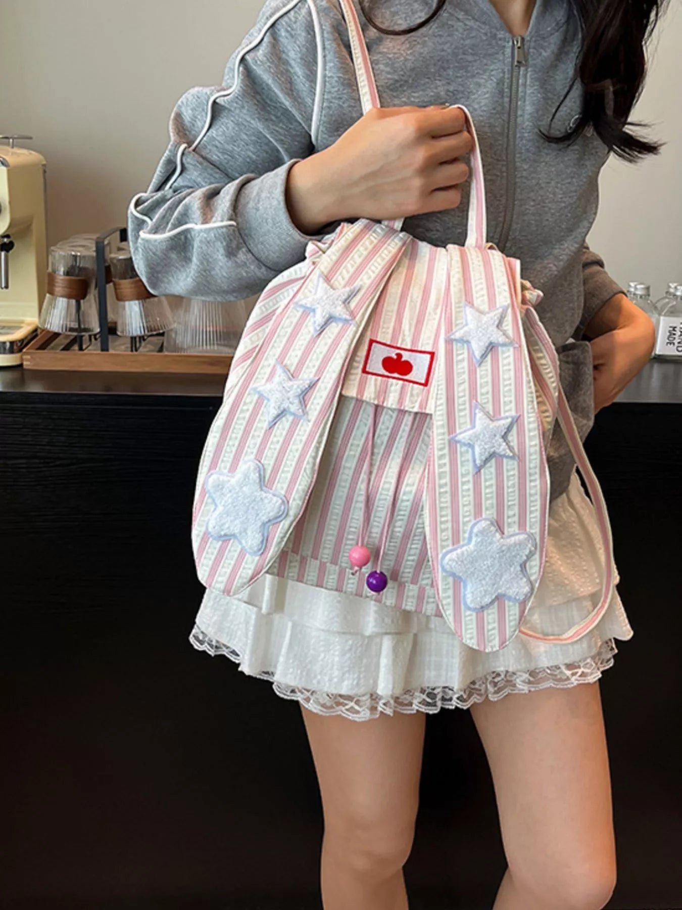 Striped Star Bunny Ear Backpack
