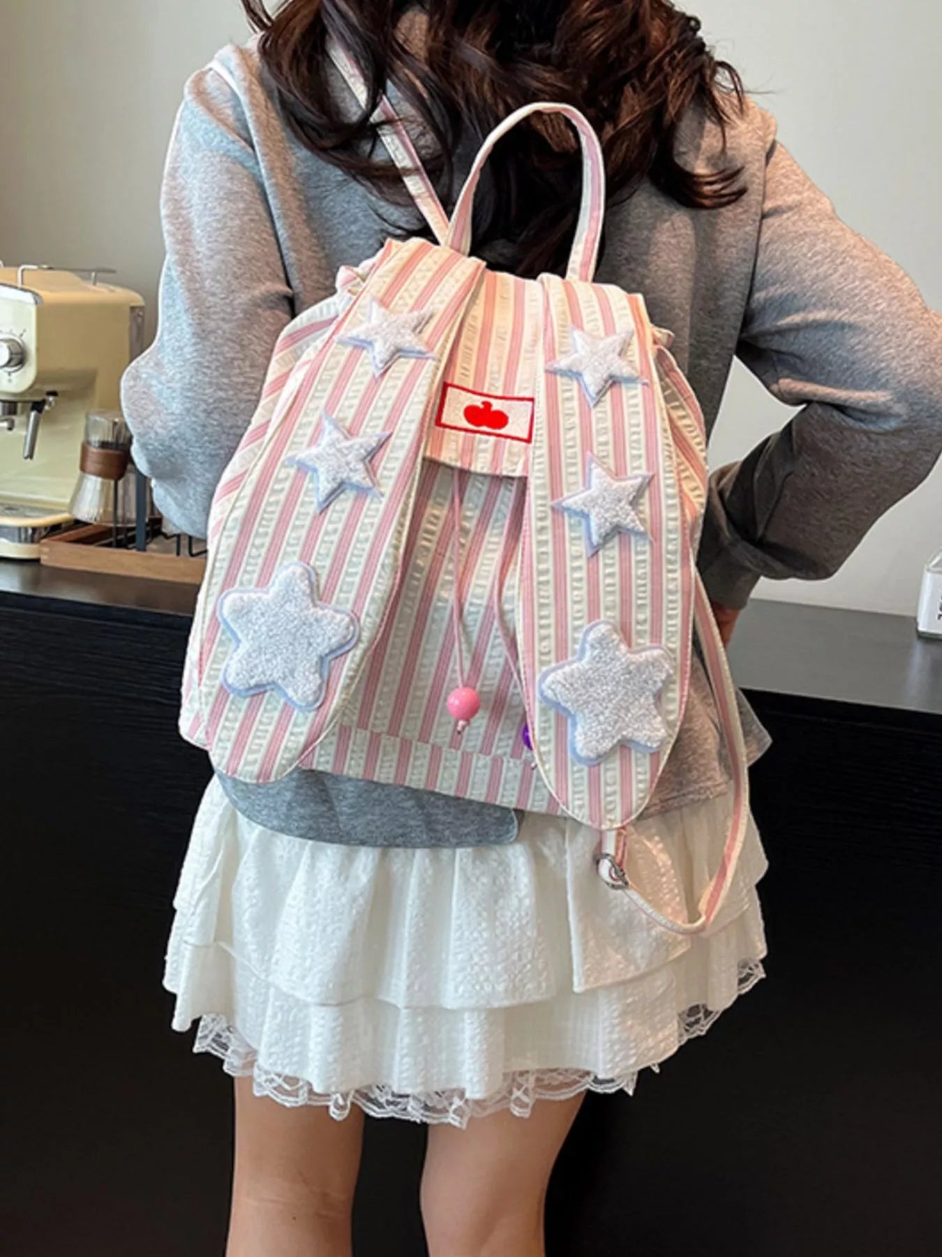 Striped Star Bunny Ear Backpack