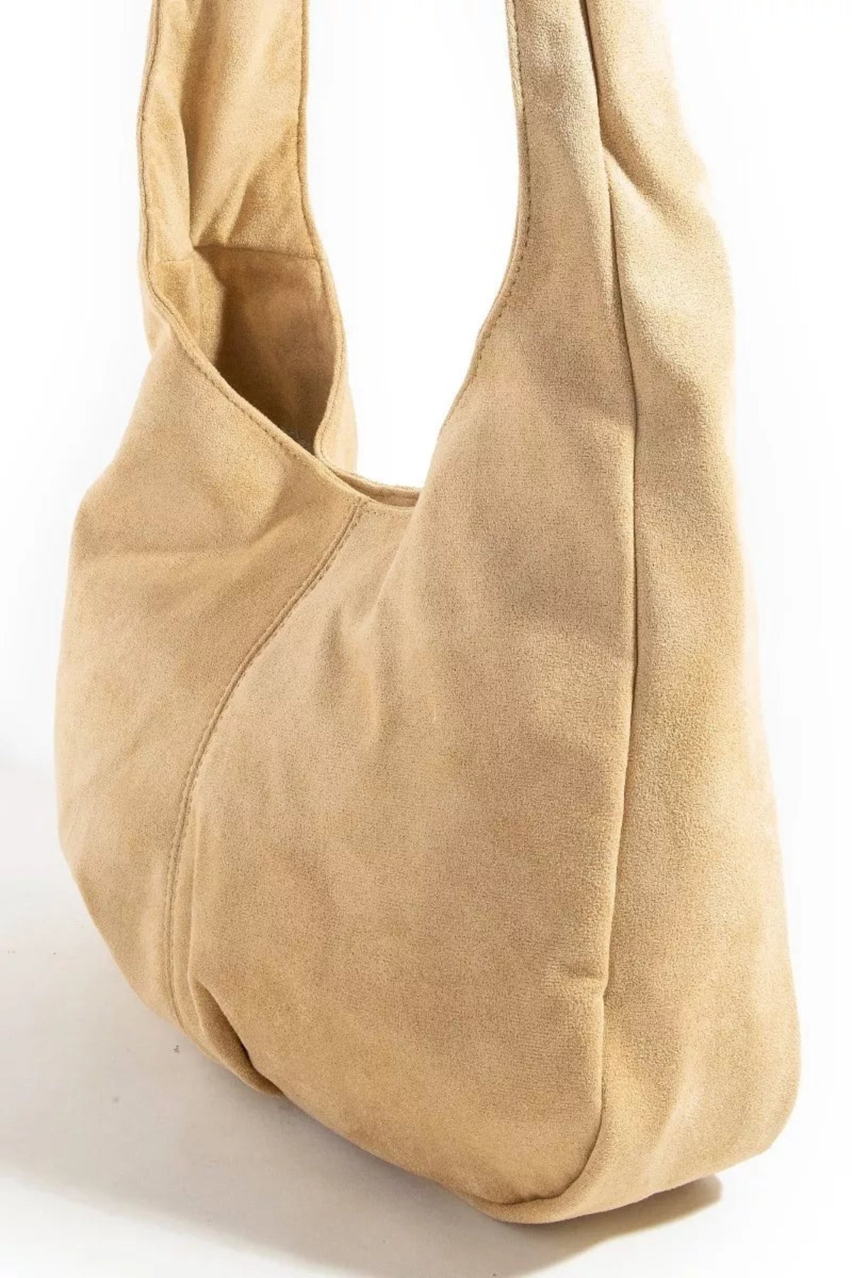 Vegan Suede Studded Trim Hobo Bag | Lily Bloom