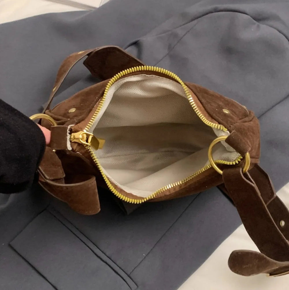 Suede Adjustable Strap Shoulder Bag | Lily Bloom