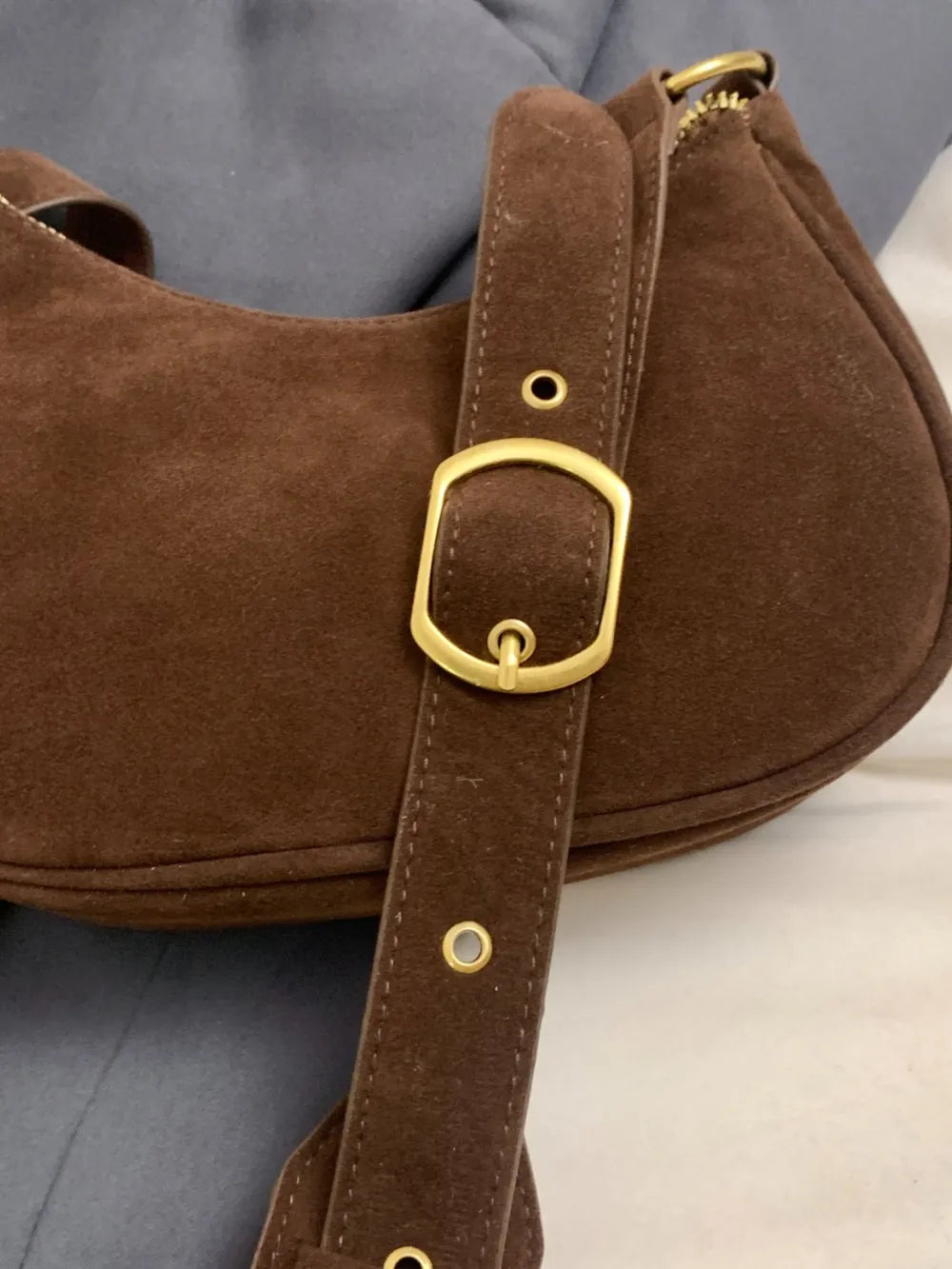 Suede Adjustable Strap Shoulder Bag | Lily Bloom