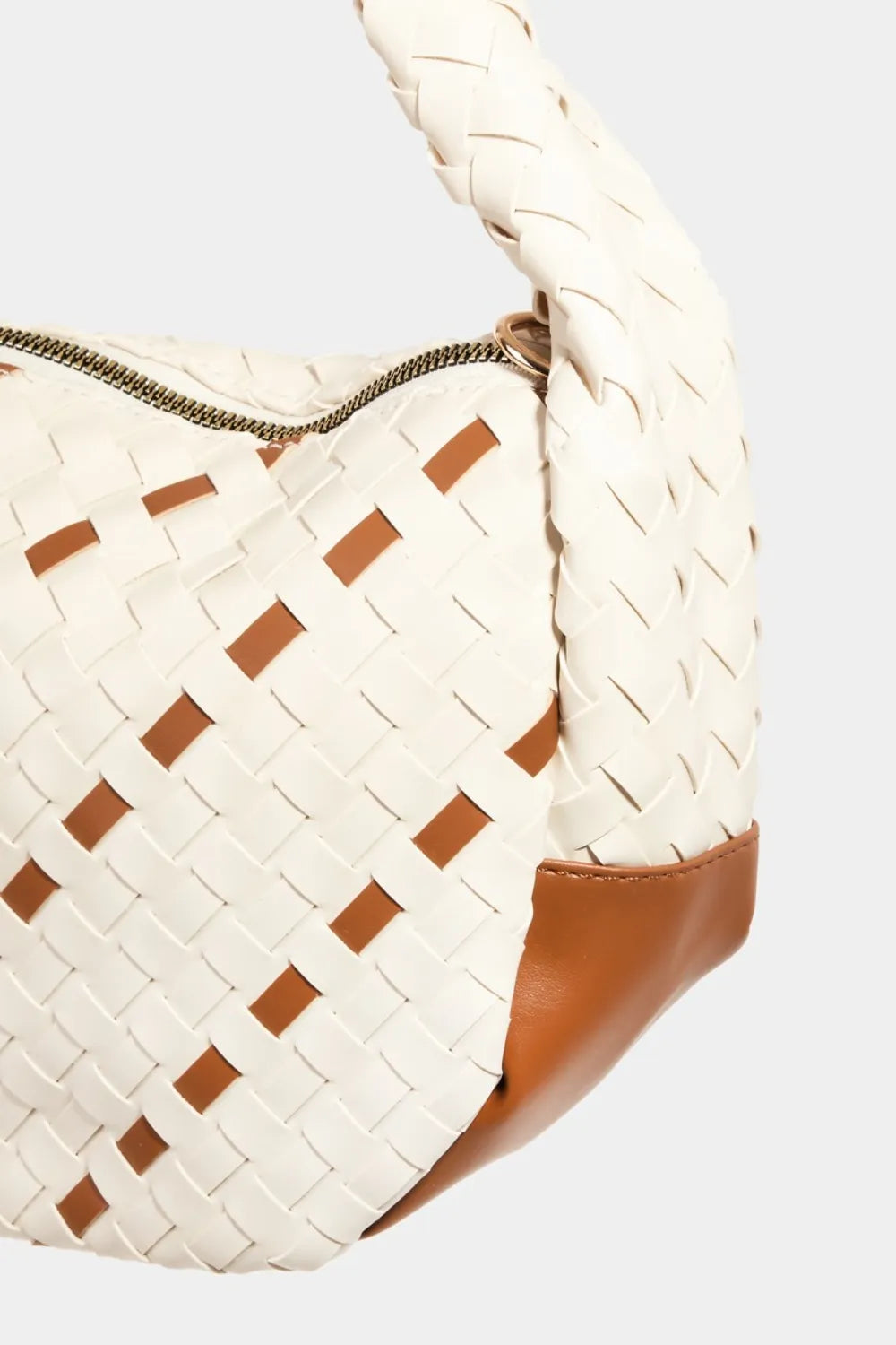 Tassel Detail Weave Semi Circle Bag | Lily Bloom
