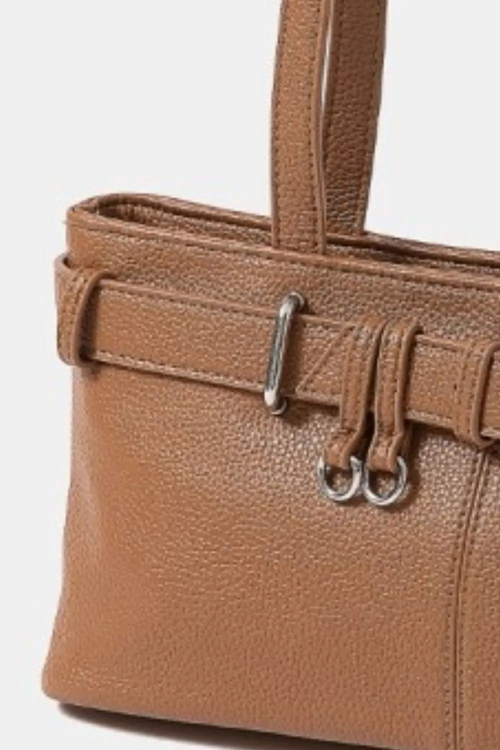 Belt Strap Textured Vegan Leather Shoulder Bag | Lily Bloom